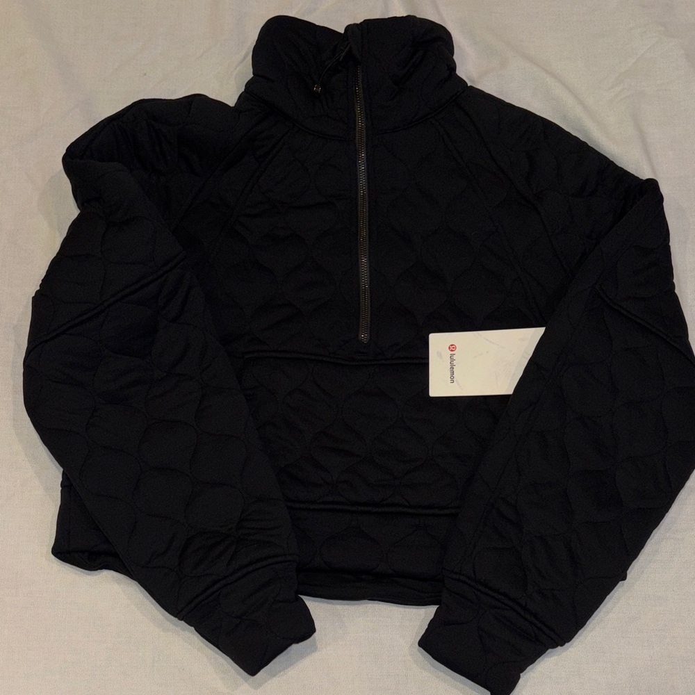 Lululemon Athletica Black Quilted Half-Zip Sweatshirt(M1)